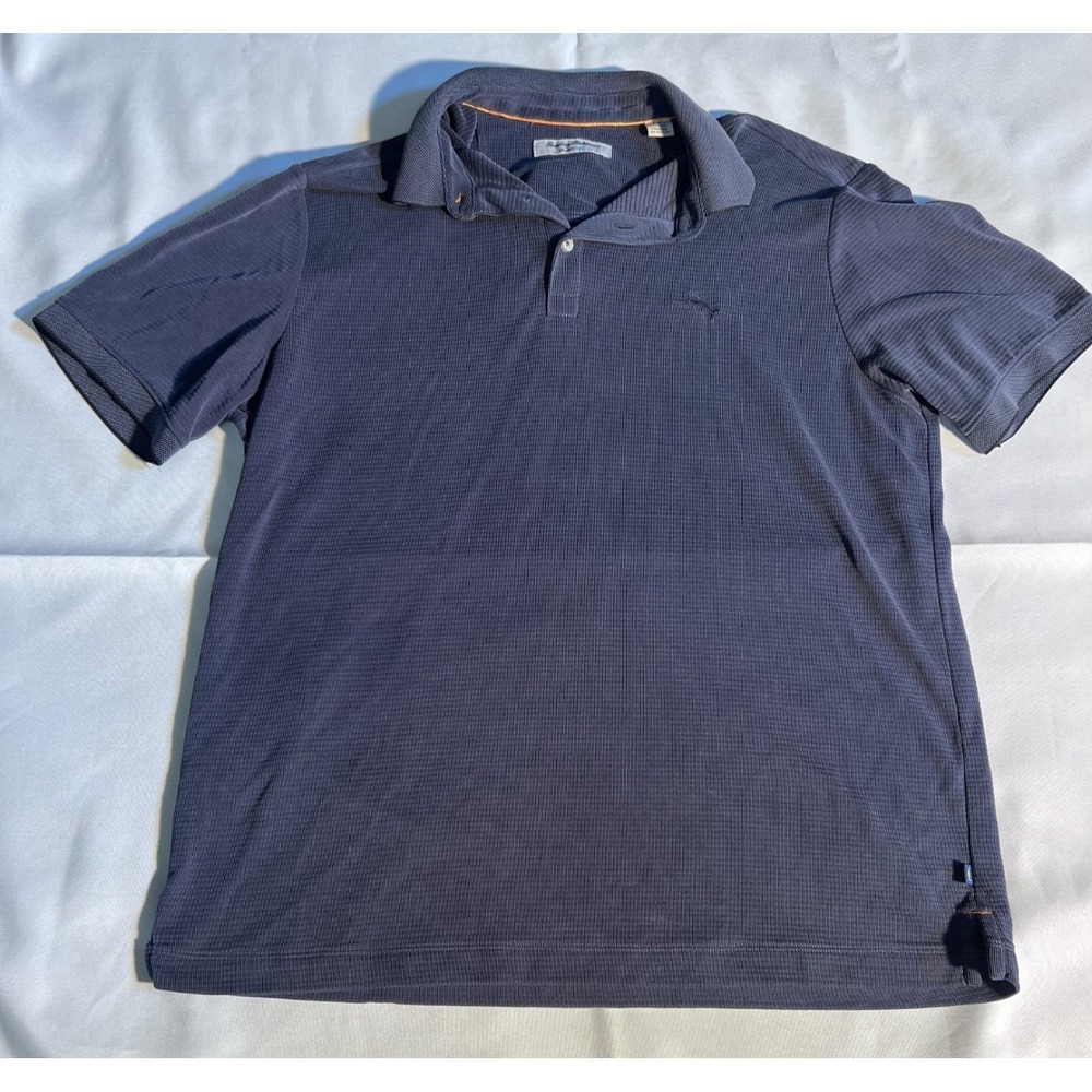 Tommy Bahama IslandZone Polo Shirt Blue Marlin Logo Men's Large Golf Casual